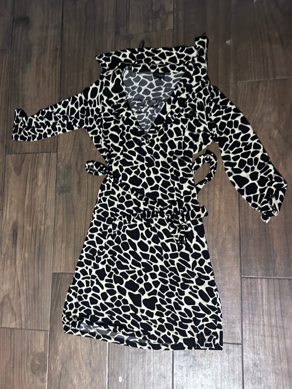 Enfocus Studio Black & Cream Animal-Print dress